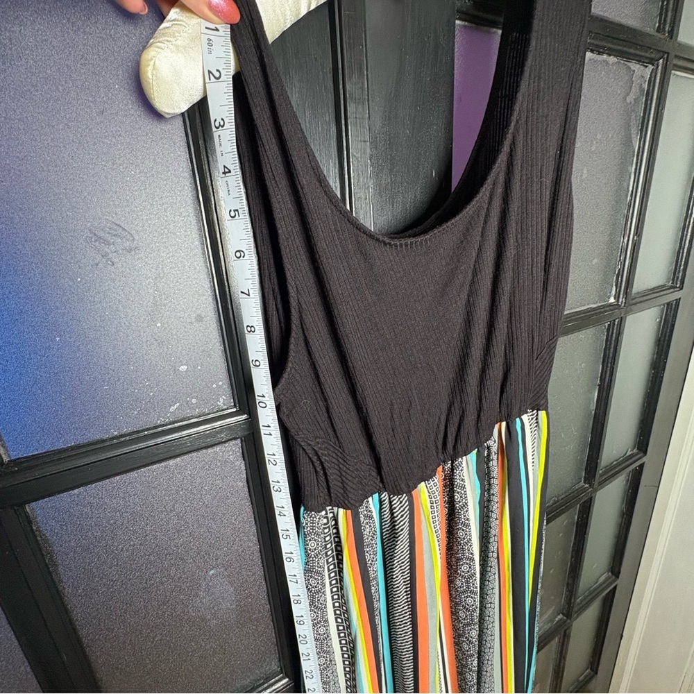 Joe Benbasset Boho Striped Maxi Dress Black Multicolor Size 1X - Picture 6 of 8